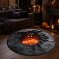 thumbnail image 3 of Halloween Theme 3D Visual Optical Floor Mat,Pumpkin&Lava Pit Hole Design Non- Washable Illusion Round Rugs,for Home,Party,Trick or Treat Entry Decor, 3 of 6