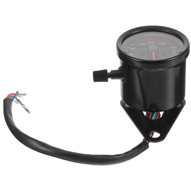 WHAMVOX 1Pack Metal Black Motorcycle Instrument with Speed and Mileage Measurement