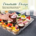 thumbnail image 6 of 24 Count Cupcake Containers 15 Pack Cupcake Holders Plastic Clear Disposable Cupcake Containers with Detachable Tall Dome Lids and 360 Liners for 360 Cupcakes, BPA Free, Stand Size, 6 of 8