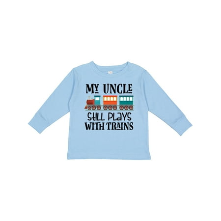 

Inktastic My Uncle Still Plays with Trains Gift Toddler Boy or Toddler Girl Long Sleeve T-Shirt