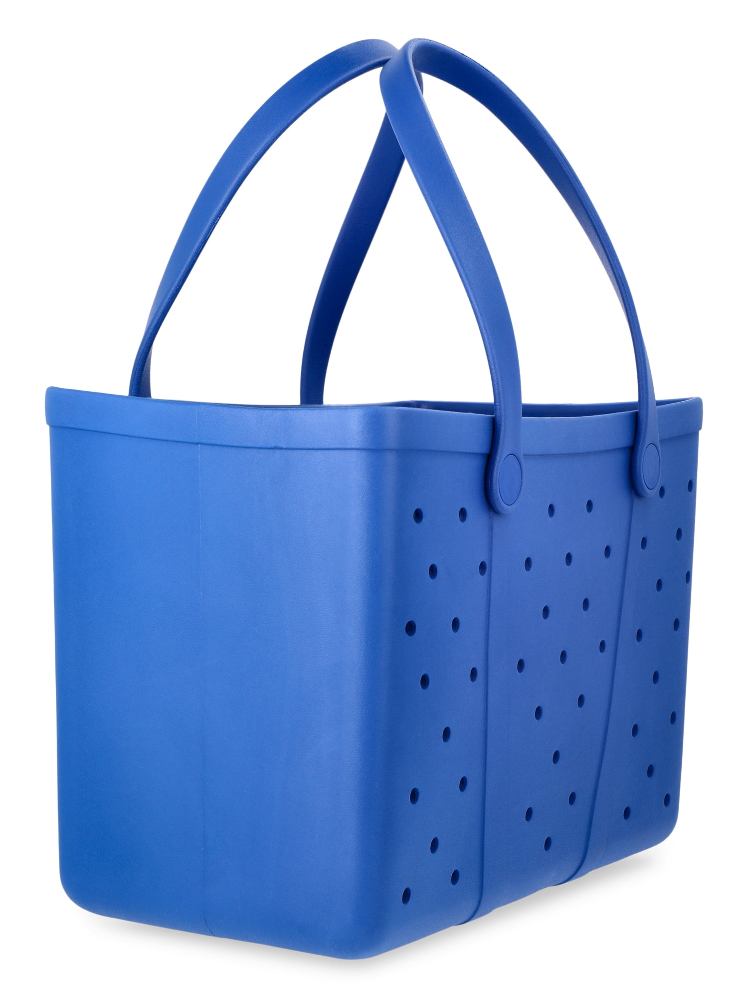 Time and Tru Women's Waterproof EVA Beach Tote Bag, Blue