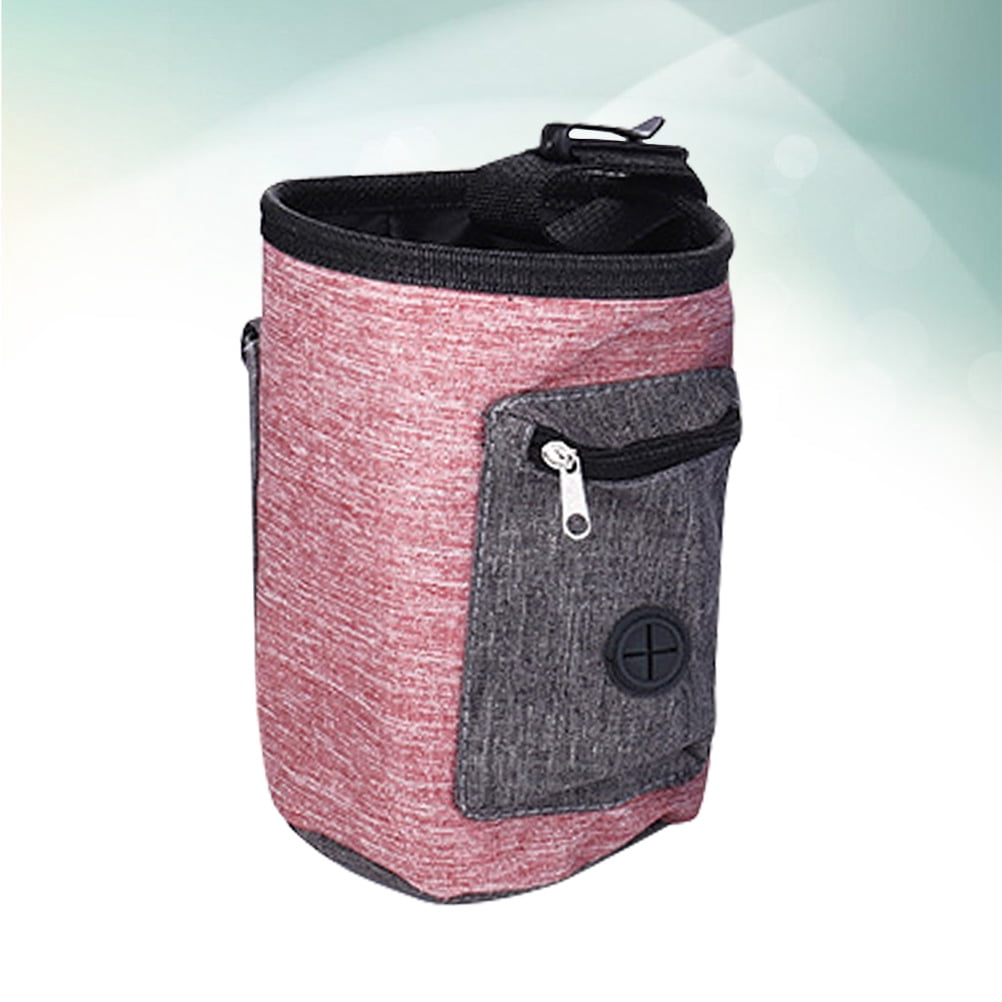 FONDOTIN Pet Food Treat Pouch Dog Treat Shoulder Bag Oxford Cloth Pink 1Set
