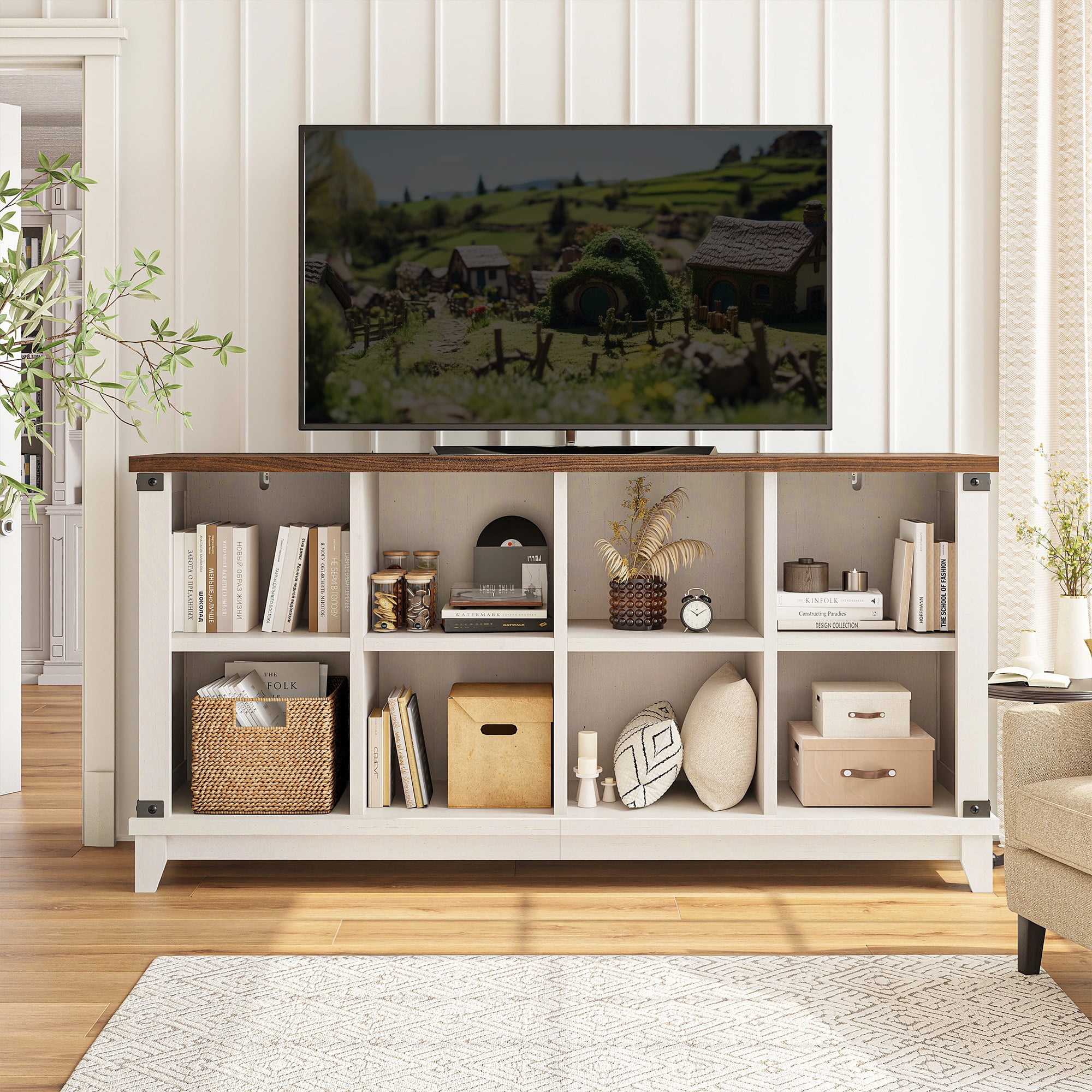 EnHomee 8 Cube Storage Organizer for Bedroom Cube Organizer White 49"W*27"H*11.8"D