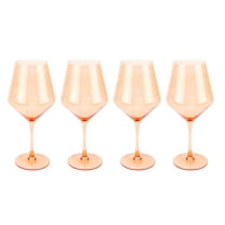 Just Feed Me by Jessie James Decker 4-Piece 22-Ounce Stemmed Wine Glass Set, Peach Amber