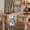 thumbnail image 2 of Table Runners 72 Inches Long Dress Scarves, Vintage Gnomes Farmhouse Kitchen Table Runner, Coffee Tablerunners, Black White Checkered Retro Art 14x72 Inch, 2 of 9