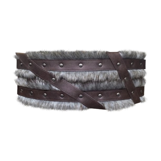 Cinturón ancho medieval, accesorio para disfraz de Larp, accesorios de cosplay, cuero sintético ajustable , MarrÓn Marrón