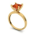 thumbnail image 2 of 1.5 ctw Solitaire Anniversary Ring for Women | Princess Cut Simulated Red Diamond | Hyperallergenic Solid 18K Yellow Gold, 2 of 5