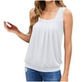 thumbnail image 4 of AherBiu Camisole Tops for Women Square Neck Wide Strap Summer Casual Ruched Loose Tank Tops Sleeveless Tshirts, 4 of 7