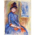 thumbnail image 2 of Pierre-Auguste Renoir 15x18 Black Ornate Wood Framed Double Matted Museum Art Print Titled - Young Girl in a Blue Dress (ca. 1890), 2 of 5