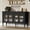 58" Glass-Black, variant on HLR 47.7" Modern Vintage Sideboards Buffet Cabinet with 4 Glass Storage Door, Kitchen Storage Cabinet, Black