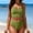 Green, variant on Women Two Piece Diamond Textured V Notch Bikini Bathing Suit Set High Waisted Bottom Padded Bra Adjustable Straps Tummy Control Swimwear Purple L