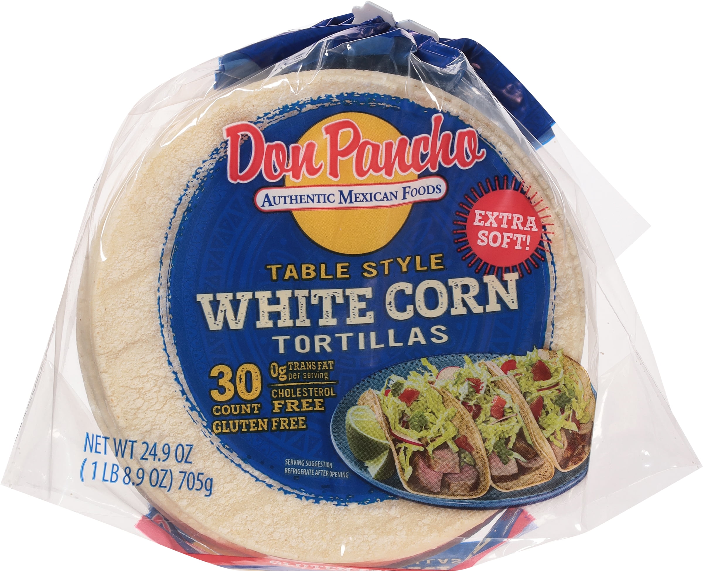 Don Pancho Miaz Blanco White Corn Tortilla 5.25", 25 oz, 30 Count