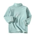 thumbnail image 2 of Delliss Girls Solid Color Long Sleeve Top Mock Neck Warm Classic Comfy Blouse 2-14 Years Green 5 Years, 2 of 3