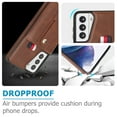 thumbnail image 2 of Nalacover Case for Samsung Galaxy S21 Wallet Case Hidden Card Slots Holder, Premium PU Leather Loop Finger Strap TPU Shockproof Lens Protection Cover for Samsung Galaxy S21, Brown, 2 of 6