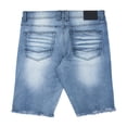 thumbnail image 5 of X RAY Men's Denim Shorts Frayed Hem Slim Look Stretch Jean Short for Men, Ripped & Patch Stitched, 5 of 7
