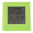 thumbnail image 1 of Dual Power Solar Battery Alarm Clock, Weather Forecast, Temperature, Humidity, Green, 1 of 4