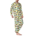 thumbnail image 2 of Sikiie Train With Animals Mens Pajama Set, Soft Warm Long Sleeve Sleepwear, Cozy Button-Down Pjs for Men-Large, 2 of 7