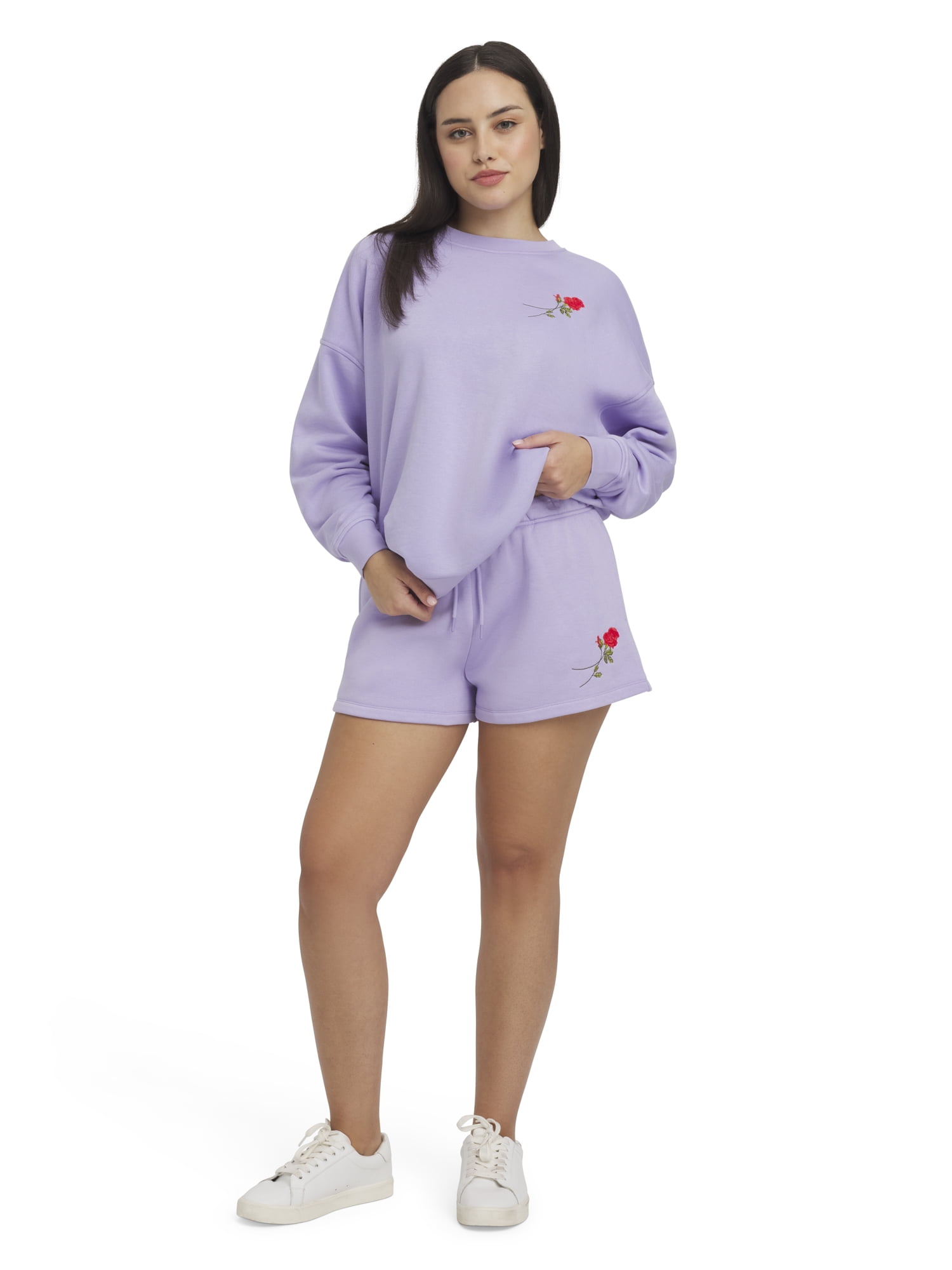 Mills by Millie Bobby Brown Women's Embroidery Fleeced Terry Short, Sizes XXS-XXL
