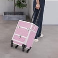 thumbnail image 5 of YIYIBYUS Rolling Makeup Train Case, Durable Large Capacity Makeup Trolley Organizer w/Wheels, Professional Manicure Storage Case Rolling Nail Case W/lock (Pink), 5 of 9