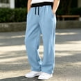 thumbnail image 7 of nerohusy Sweatpants for Girl Elastic High Waisted Drawstring Pants Casual Color Block Straight Wide Leg Pants with Pockets 11-12 Years, 7 of 7