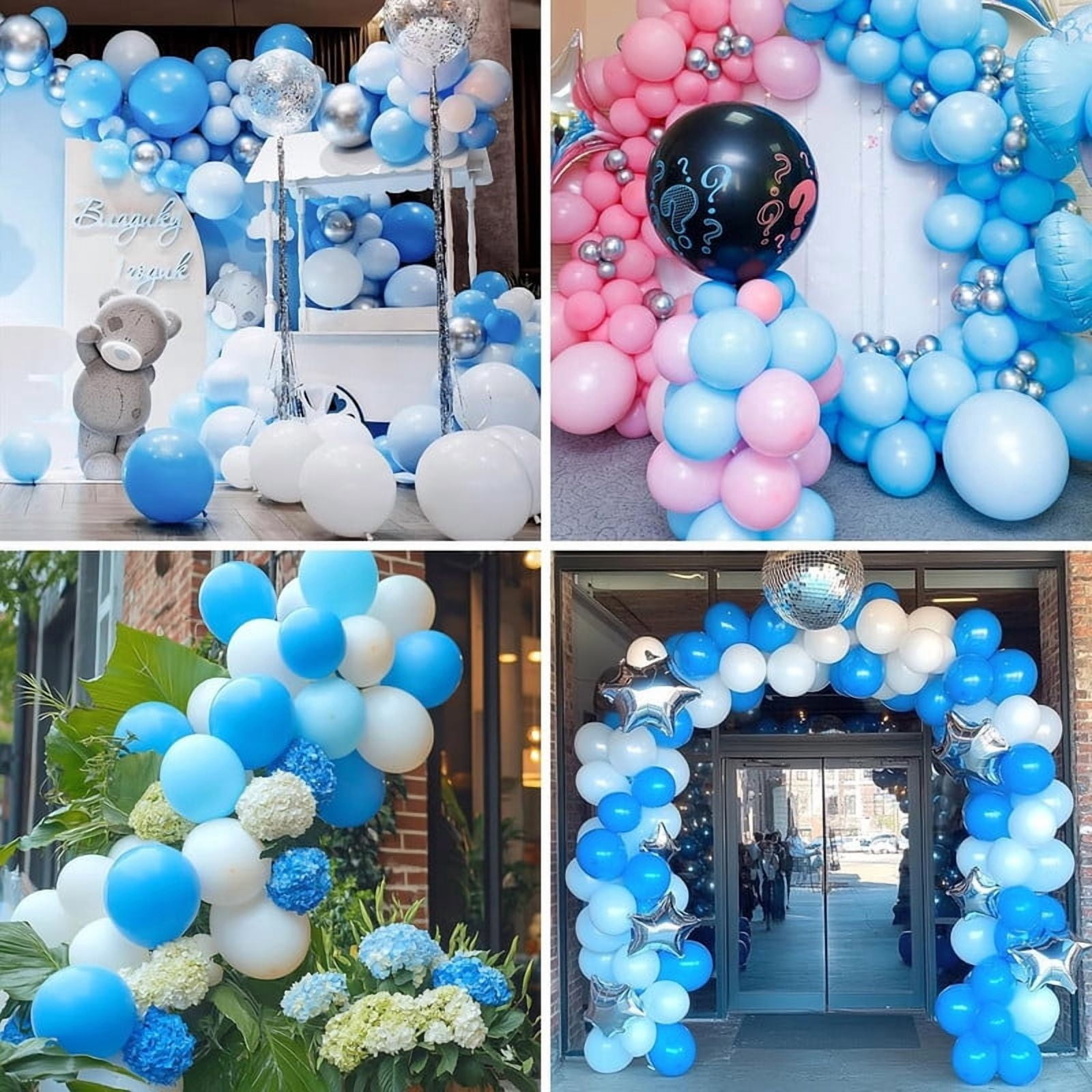 Blue Balloons 100 pcs Light Blue Balloons Sizes 12 Inch for Garland Arch, Sky Blue Balloons for Birthday Gender Reveal Baby Shower Party Decoration