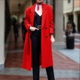 thumbnail image 2 of 50% Percent off Sales Today, BiZtdJrK Women's Long Sleeve Slim Fit Blazers Elegant Notched Collar Business Casual Suit Jackets Office Work Pea Coat Overcoat Red S, 2 of 7