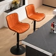 thumbnail image 5 of Kidol & Shellder Orange Bar Stools 1 Pcs Soft Swivel Leather High Counter Stools, 5 of 8