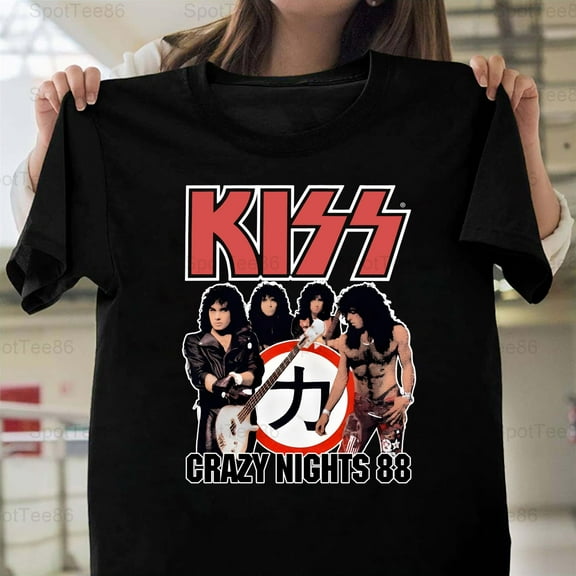 Kiss Crazy Nights Tour 1988 Vintage Retro Rock Metal Band Graphic G063 Unisex T-Shirt, Up to Size 5XL
