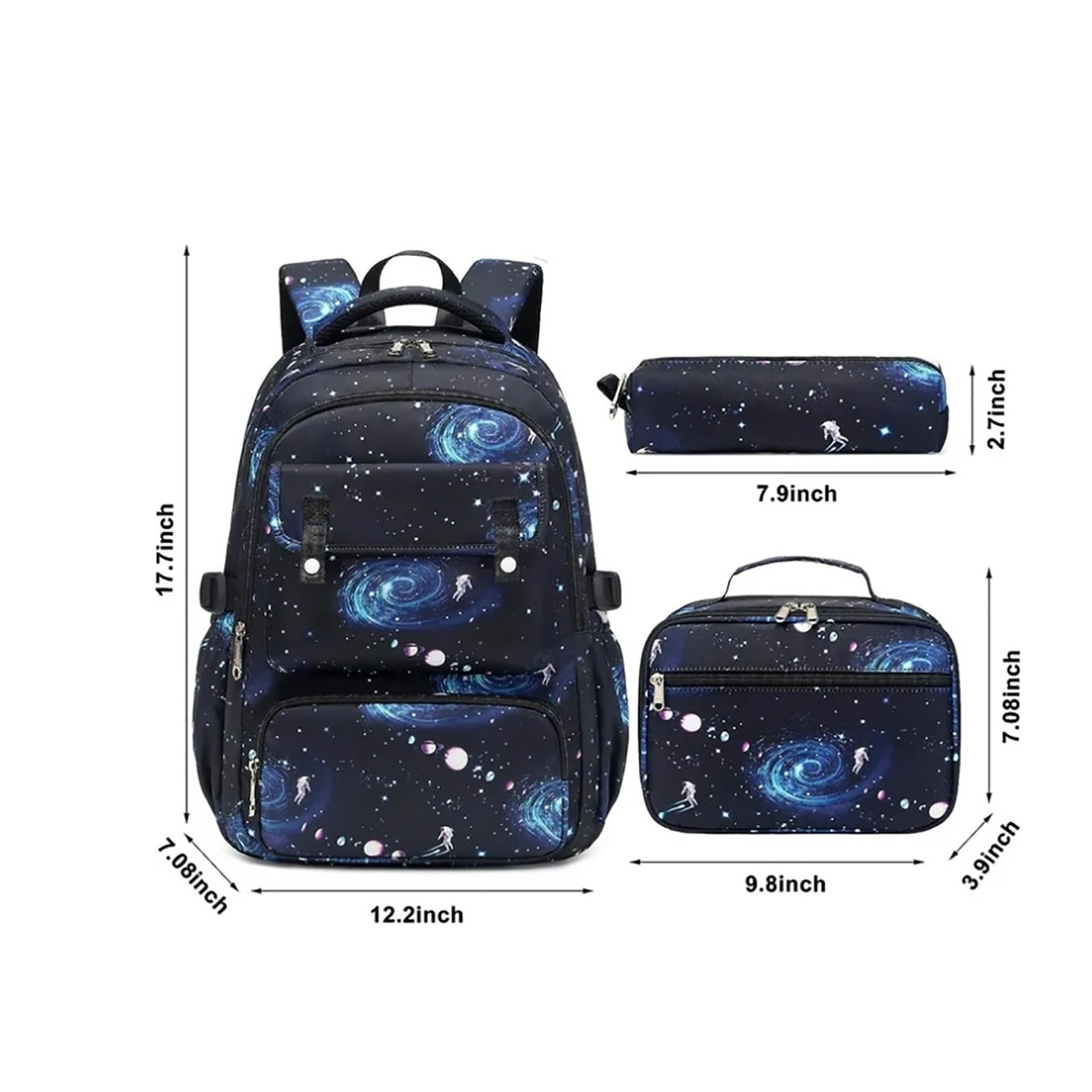 ZUOIK School Office Supplies Backpack School Backpack For Backpack With Lunch Box Lightweight Galaxy ElementaryPrimary BookBags School Bag Teen Backpack Set