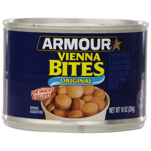 Armour Star Vienna Sausage Bites, Original KKS1 Flavor, Canned Sausage, 10 OZ (Pack of 12)