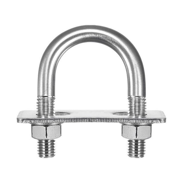 Unique Bargains Round U-Bolts 3 Sets 35mm Inner Width 64mm Length M10 with Nuts and Plates