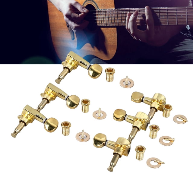 6Pcs Full Closed Guitar Tuning Key Zinc Alloy Material Tuning Pegs Replacement Parts For Acoustic Electric Guitar