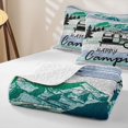 thumbnail image 4 of Manfei Kawaii Camper Twin Quilt Set 2 Pieces,Cute Adventure Car Twin Coverlet Set,Light Blue White,1 Bedspread and 1 Pillowcase, 4 of 7