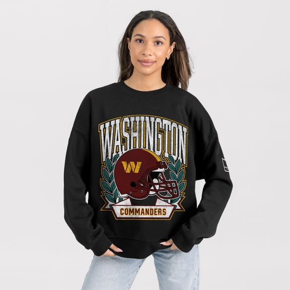 Women's Gameday Couture Black Washington Commanders Oversized Victory Lane Black Label Premium Fleece Sweatshirt