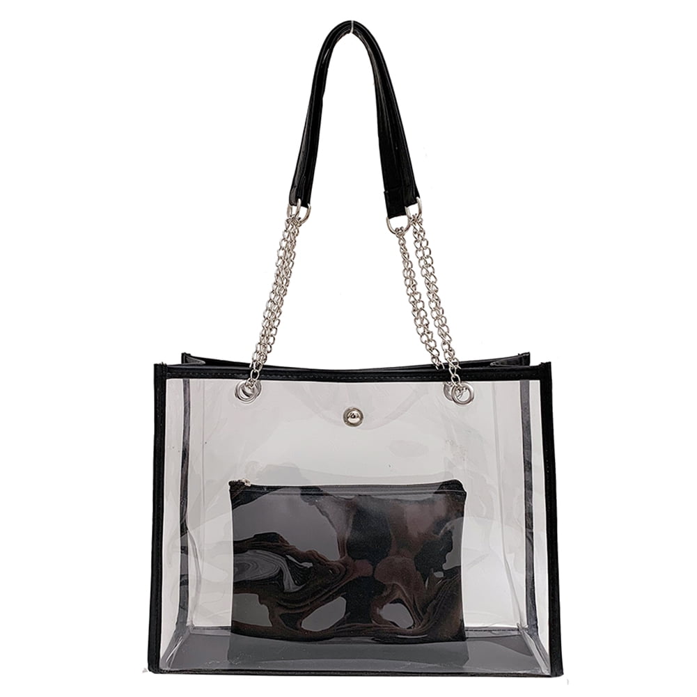 Summer Woman Transparent  Handbag Plastic Clear Laser Shoulder Bag Composite Bag 