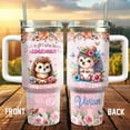 thumbnail image 2 of Personalized Hedgehog Tumbler 40oz with Handle and Straw Stainless Steel Custom Name Travel Mug Insulated Keep Cold Hot Drinks Gifts for Hedgehogs Lovers Women Girls Christmas Birthday, 2 of 6