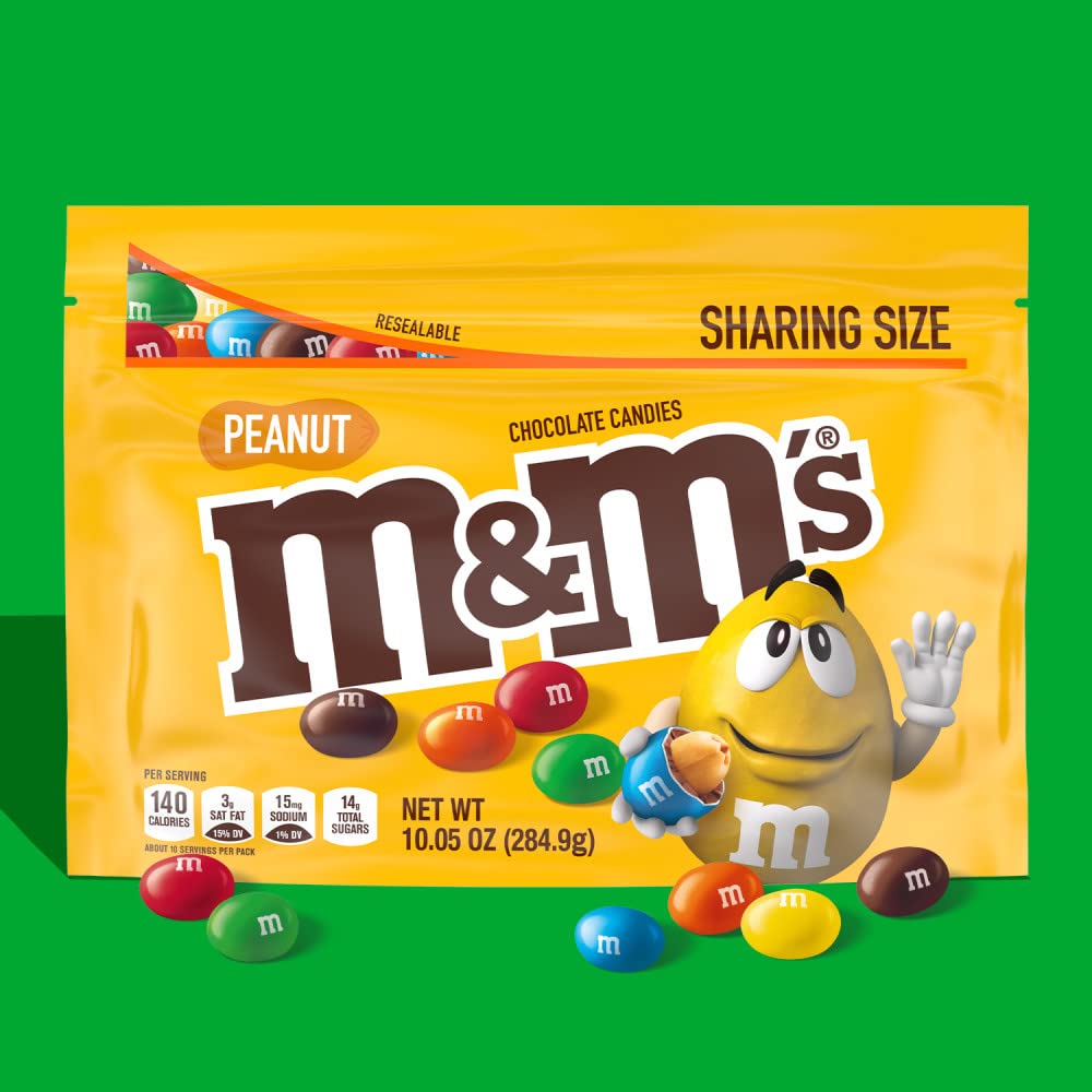 M&M's ® Milk Chocolate Candies Plain 5.3 oz. Medium Bag ® - 12 / Case -  Candy Favorites