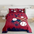 thumbnail image 2 of Homewish Cartoon Baseball Player Bedding Comforter Set for Kid, Crisomn Navy City Print Twin Comforter Sets, Ball Sports Theme Reversible Bedding Set, Luxury Bedroom Decor, 2 Pieces, 2 of 8