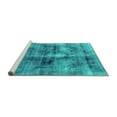 thumbnail image 2 of Ahgly Company Machine Washable Indoor Rectangle Abstract Turquoise Blue Modern Area Rugs, 6' x 9', 2 of 4