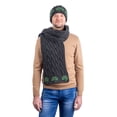 thumbnail image 3 of SAOL Irish Aran Shamrock Knitted Hat 100% Premium Soft Merino Wool Men`s Warm Beanie Cap from Ireland, 3 of 4