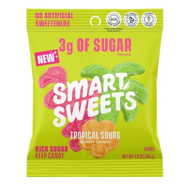 Pack of 2 SmartSweets Tropical Sours Gummy Candy, 1.8 oz (Package May Vary)