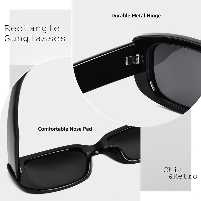 Retro Polarized Rectangle Sunglasses UV400 Protection Unisex Amazon.com: WANAKA EDGELINE Retro Narrow Rectangle  main image 2