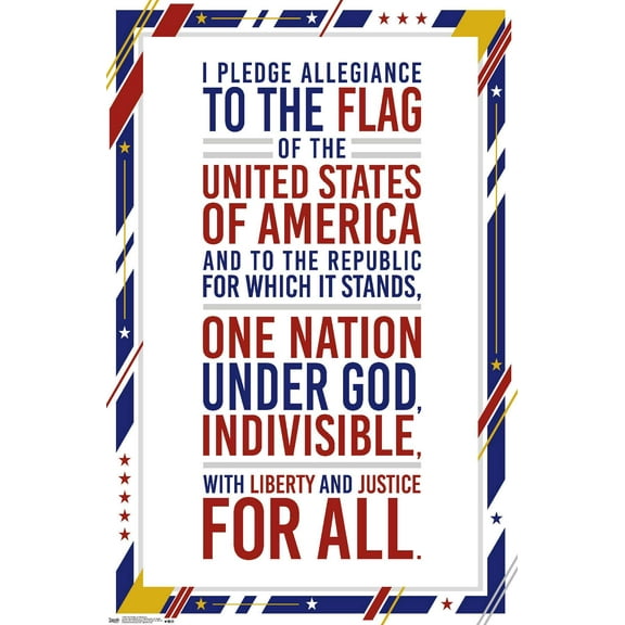 The United States Of America - Pledge Of Allegiance Wall Poster, 14.725" x 22.375"