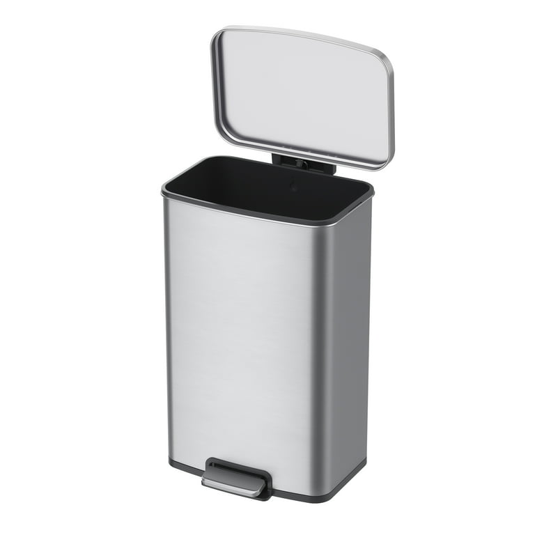 Better Homes Gardens 13.2 Gallon Rectangular Stainless Steel Trash Can Kitchen Step Trash Can Walmart