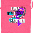 thumbnail image 4 of Inktastic Suicide Prevention I Wear Teal and Purple for My Brother Boys or Girls Baby Bodysuit, 4 of 5