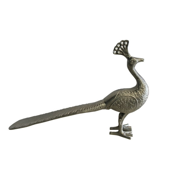 Nifao Elegant Aluminum Peacock Statue, Graceful Home Decor – Home Decor Sculpture, 33"L x 7"W x 20"H