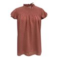thumbnail image 5 of B91xZ Tops pour Femmes Mi-Longueur Manches Courtes Grande Taille Tops Col Rond Tee Blouses Décontractées, Vin m, 5 of 5