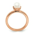 thumbnail image 2 of Sterling Silver Stack Exp. White Freshwater Cultured Pearl Pink-plated Ring - Size 7, 2 of 3