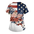 thumbnail image 4 of Scrubs Tops for Women Independence Day American Flag Print Stretchy Nursing Scrub Tops America 250 Anniversary Short-Sleeved Nursing Tops, 4 of 4