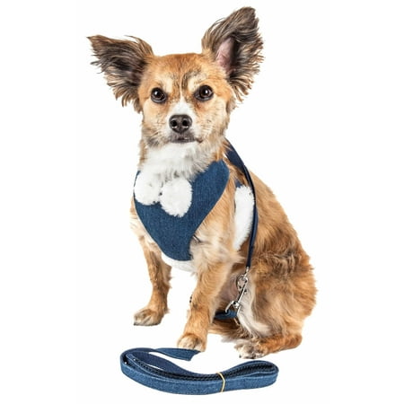 Pet Life ® Luxe 'Pom Draper' 2-In-1 Adjustable Fashion Dog Harness and Leash
